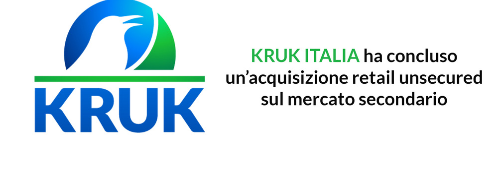 KRUK Italia acquisisce un portafoglio del valore di 244 MLN di Euro